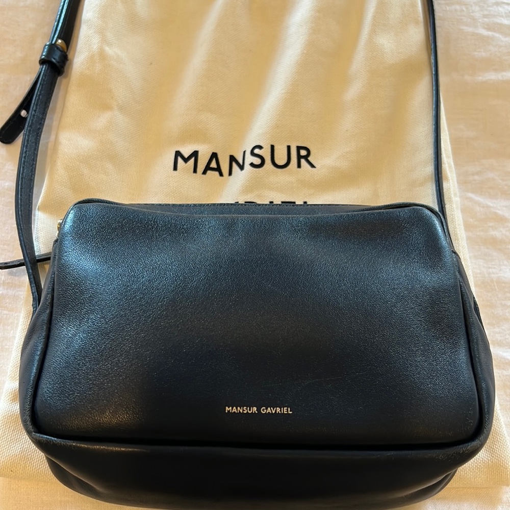 Mansur Gavriel double zip Crossbody bag - navy lambskin